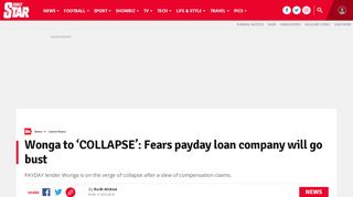 
                            9. Wonga: Payday loan company to go bust over compensation | Daily Star