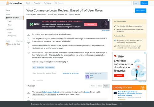
                            5. Woo Commerce Login Redirect Based off of User Roles - Stack Overflow