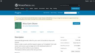 
                            7. Woo Earn Share | WordPress.org