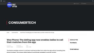 
                            8. Woo Phone: The dating app now enables ladies to call their matches ...
