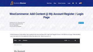 
                            4. WooCommerce: Add Content @ My Account Register / Login Page