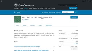 
                            7. WooCommerce For Logged Users | WordPress.org