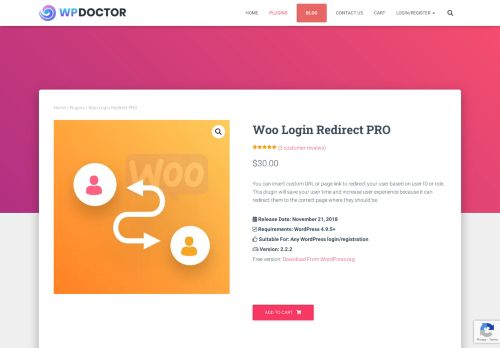 
                            7. WooCommerce Login Redirect Pro - WP Doctor
