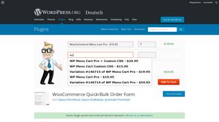 
                            2. WooCommerce Quick/Bulk Order Form | WordPress.org