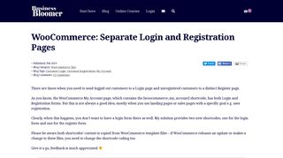 
                            2. WooCommerce: Separate Login and Registration Pages