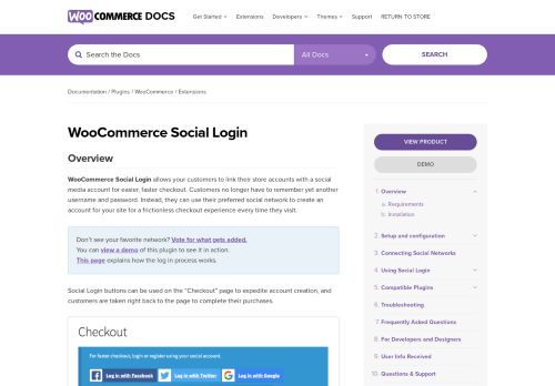 
                            7. WooCommerce Social Login - WooCommerce Docs