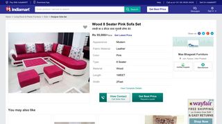 
                            6. Wood 8 Seater Pink Sofa Set, Rs 55000 /piece, Maa Bhagwati ...