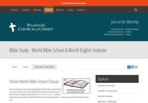 
                            12. Woodinville Church of Christ | Bible Study - World Bible School ...