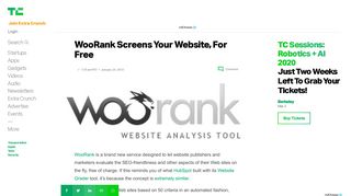 
                            13. WooRank Screens Your Website, For Free | TechCrunch