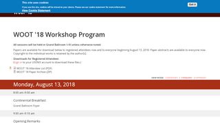 
                            12. WOOT '18 Workshop Program | USENIX