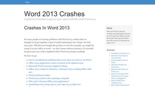 
                            11. Word 2013 Crashes - Word 2013 Tutorials