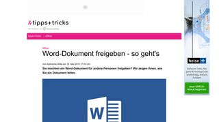 
                            11. Word-Dokument freigeben - so geht's - Heise