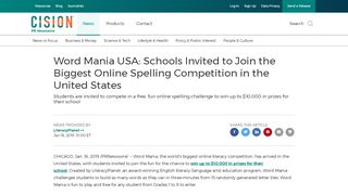 
                            12. Word Mania USA: Schools Invited to Join the Biggest Online Spelling ...