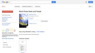 
                            7. Word Press Hack and Tweak - Hasil Google Books