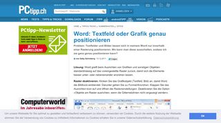 
                            9. Word: Textfeld oder Grafik genau positionieren - PCtipp.ch