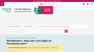 
                            5. Wordament ; why can I not login as Facebook user? - Windows ...