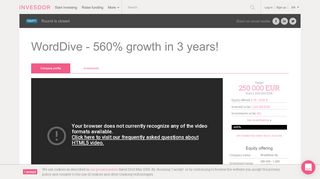 
                            10. WordDive - 560% growth in 3 years! - Invesdor