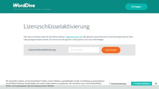 
                            2. WordDive Lizenzschlüsselaktivierung