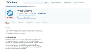 
                            8. Wordfast Pro Reviews and Pricing - 2019 - Capterra