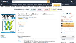 
                            10. Wordly Wise 3000 Grade 3 Student Book - 2nd Edition: Kenneth ...