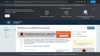 
                            1. Wordpress 4.0 CSRF Password Reset - Information Security Stack ...