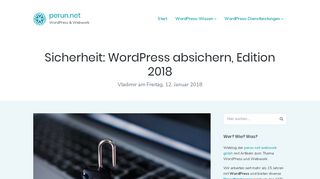 
                            11. WordPress absichern, Edition 2018 » perun.net