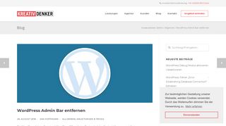 
                            2. WordPress Admin Bar entfernen › Kreativdenker GmbH