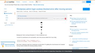 
                            5. Wordpress admin login cookies blocked error after ... - Stack Overflow