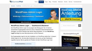 
                            2. WordPress Admin Login | Dashboard & Backend - Oliver Pfeil
