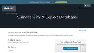 
                            11. WordPress Admin Shell Upload | Rapid7