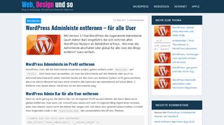 
                            4. Wordpress Adminleiste entfernen - für alle User | Webdesign Blog