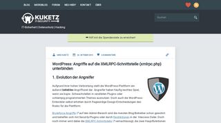 
                            10. WordPress: Angriffe auf die XMLRPC-Schnittstelle (xmlrpc.php ...