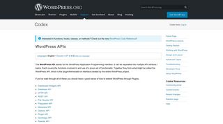 
                            7. WordPress APIs « WordPress Codex