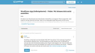 
                            6. WordPress App (Selbstgehostet) - Fehler: Wir können dich nicht ...