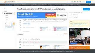 
                            3. Wordpress asking for my FTP credentials to install plugins - Stack ...