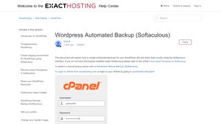 
                            13. Wordpress Automated Backup (Softaculous) – ExactHosting