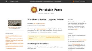 
                            7. WordPress Basics: Login to Admin | Perishable Press