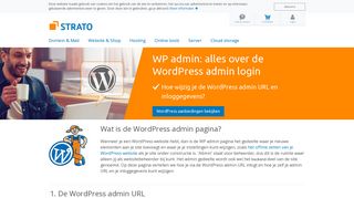 
                            2. WordPress bij STRATO. Alles onder controle: WP Admin - Strato.nl