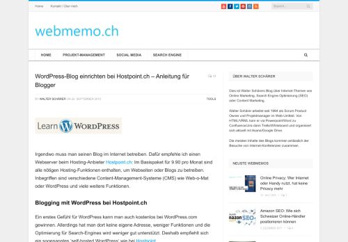
                            9. WordPress-Blog einrichten bei Hostpoint.ch ... - Walter Schärer