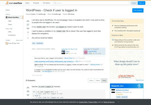 
                            3. WordPress - Check if user is logged in - Stack Overflow