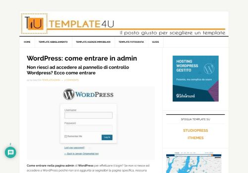 
                            9. WordPress: come entrare in admin - Template4U