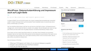 
                            13. Wordpress: Datenschutzerklärung und Impressum auch auf Login-Seite