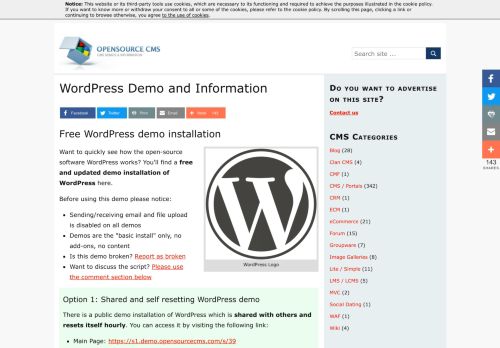 
                            3. WordPress Demo Site » Try WordPress without installing it