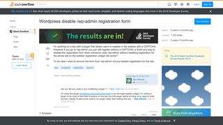 
                            6. Wordpress disable /wp-admin registration form - Stack Overflow