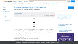 
                            6. Wordpress - Displaying login form in shortcode - Stack Overflow