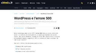
                            9. WordPress e l'errore 500 | HTML.it