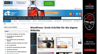 
                            8. WordPress: Erste Schritte für die eigene Website | c't Magazin - Heise