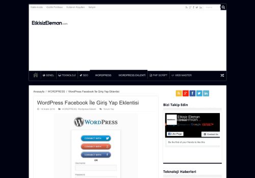 
                            10. WordPress Facebook İle Giriş Yap Eklentisi | Web Master - Wordpress ...