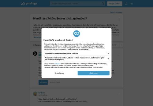 
                            13. WordPress Fehler Server nicht gefunden? (Website, Blog, Theme ...