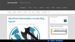 
                            9. WordPress-Fehlverhalten: Ist mein Blog kaputt? - Henning Uhle